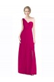 Red Sleeveless One Shoulder A-Line Soft Chiffon Bridesmaid Dress Worcester