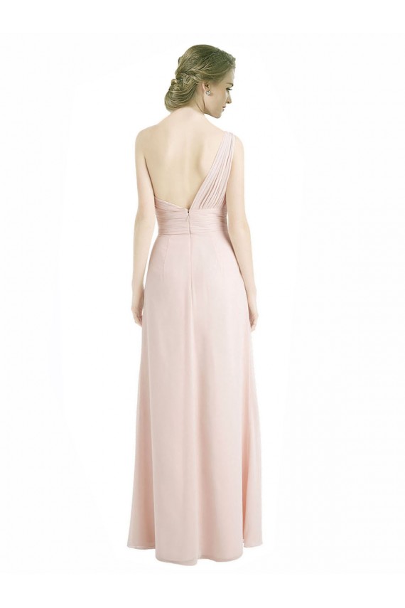 Red Sleeveless One Shoulder A-Line Soft Chiffon Bridesmaid Dress Worcester