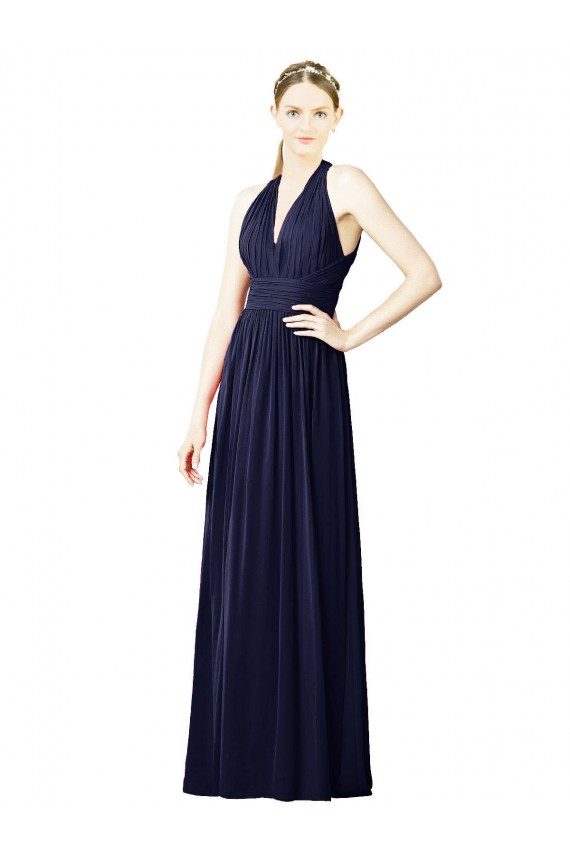Open Back Sleeveless Halter Neck A-Line Chiffon Bridesmaid Dresses Worcester