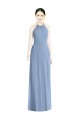 Low Back Sleeveless Halter Neck A-Line Chiffon Bridesmaid Dress Worcester