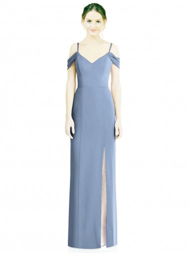 Open Back Cold Shoulder Off the Shoulder A-Line Soft Chiffon Formal Evening Gown / Bridesmaid Dress Worcester