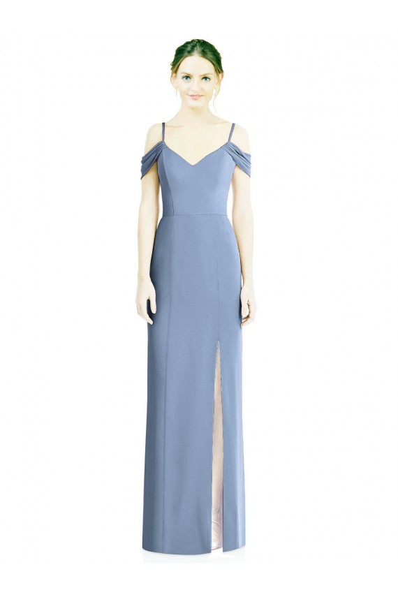 Open Back Cold Shoulder Off the Shoulder A-Line Soft Chiffon Formal Evening Gown / Bridesmaid Dress Worcester