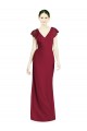 V-Back Burgundy Sleeveless V-Neck Trumpet Soft Chiffon Bridesmaid Dress Worcester