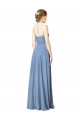 Low Back Dusty Blue Sleeveless Sweetheart A-Line Chiffon Bridesmaid Dresses Worcester