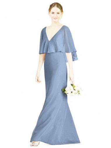 Sleeveless V-Neck Trumpet Soft Chiffon Bridesmaid Dress Worcester