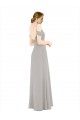 Open Back Cold Shoulder Off the Shoulder A-Line Soft Chiffon & Lace Bridesmaid Dress Worcester