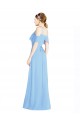 Low Back Cold Shoulder Halter Neck A-Line Soft Chiffon Formal Dress / Bridesmaid Dress Worcester