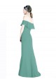 Icelandic Silver Sleeveless Off the Shoulder A-Line Soft Chiffon Bridal Party Dress Worcester