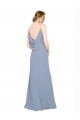 Dusty Blue Sleeveless Spaghetti Straps A-Line Chiffon Bridesmaid Dress / Evening Dress Worcester