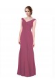 Mauve Taupe Sleeveless V-Neck A-Line Soft Chiffon Bridesmaid Dress Worcester