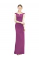 Wild Berry Sleeveless Boat Neck Mermaid Soft Chiffon Bridesmaid Dress Worcester