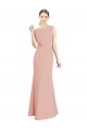 Bliss Pink Sleeveless Boat Neck Mermaid Soft Chiffon Bridesmaid Dress Worcester