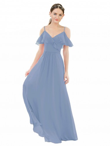 Cap Sleeves V-Neck A-Line Lxue Chiffon Bridesmaid Dress Worcester