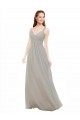 Criss Cross Back Silver Sleeveless Spaghetti Straps A-Line Soft Chiffon Bridesmaid Dress Worcester