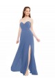 Windsor Blue Sleeveless Sweetheart A-Line Soft Chiffon Bridesmaid Dresses Worcester