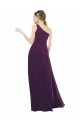 Grape Sleeveless One Shoulder A-Line Chiffon Bridal Party Dress / Evening Dress Worcester