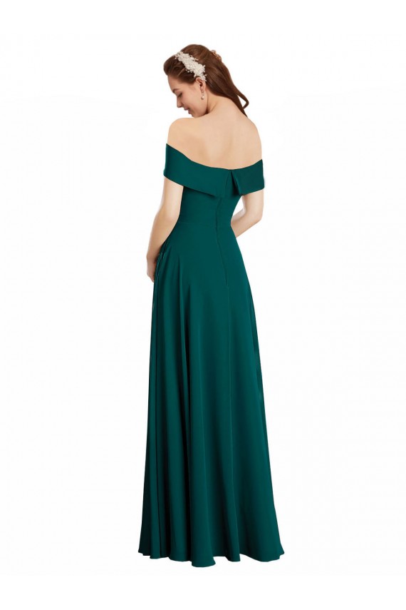 Hunter Cap Sleeves Off the Shoulder A-Line Soft Chiffon Bridesmaid Dress Worcester