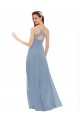 Open Back Sleeveless Spaghetti Straps A-Line Soft Chiffon & Lace Bridesmaid Dress Worcester