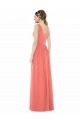 V-Back Coral Sleeveless V-Neck A-Line Soft Chiffon Bridesmaid Dress Worcester