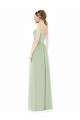 Low Back Sage Sleeveless Sweetheart A-Line Soft Chiffon Semi Formal Evening Dress / Bridesmaid Dress Worcester