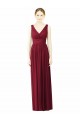 V-Back Burgundy Sleeveless V-Neck A-Line Soft Chiffon Bridesmaid Dress / Formal Dress Worcester