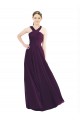 Grape Sleeveless Halter Neck A-Line Soft Chiffon Bridesmaid Dress Worcester