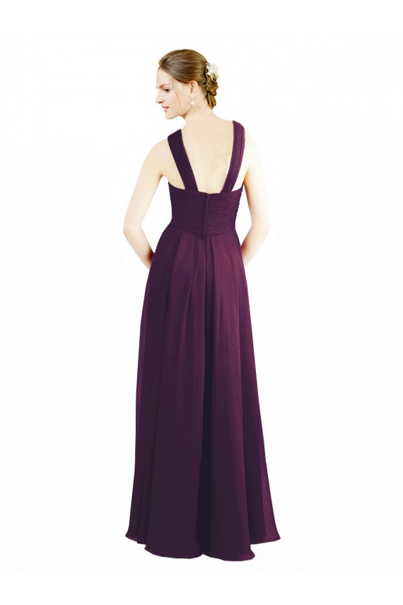 Grape Sleeveless Halter Neck A-Line Soft Chiffon Bridesmaid Dress Worcester