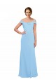 Periwinkle Sleeveless Off the Shoulder A-Line Soft Chiffon Bridesmaid Dress Worcester