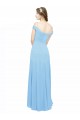 Periwinkle Sleeveless Off the Shoulder A-Line Soft Chiffon Bridesmaid Dress Worcester