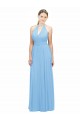 Open Back Periwinkle Sleeveless Halter Neck A-Line Soft Chiffon Bridesmaid Dress Worcester