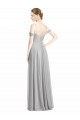 Low Back Silver Sleeveless Off the Shoulder A-Line Lxue Chiffon Bridesmaid Dress Worcester