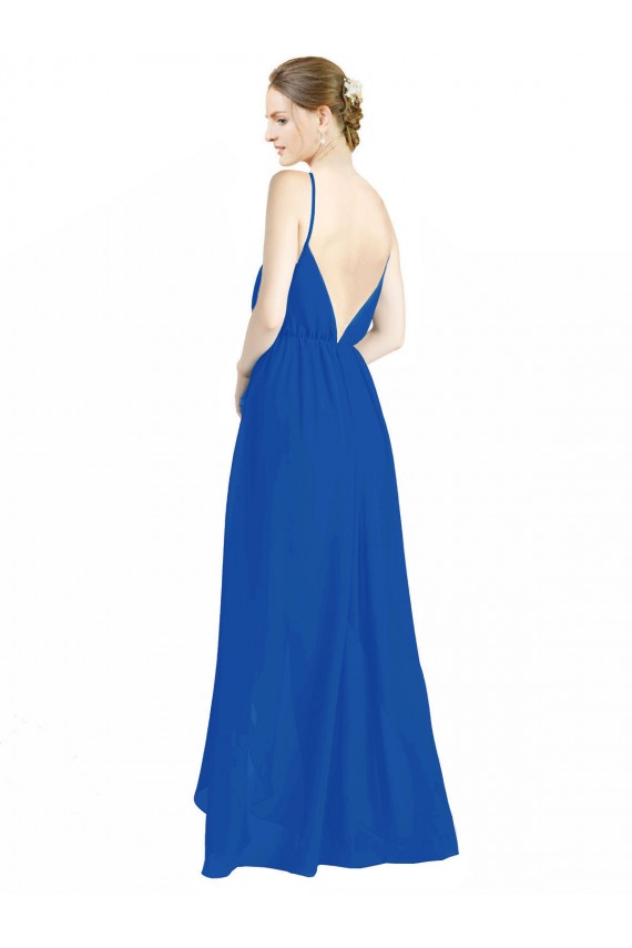 Open Back Sleeveless Spaghetti Straps A-Line Luxe Chiffon Bridesmaid Dress Worcester
