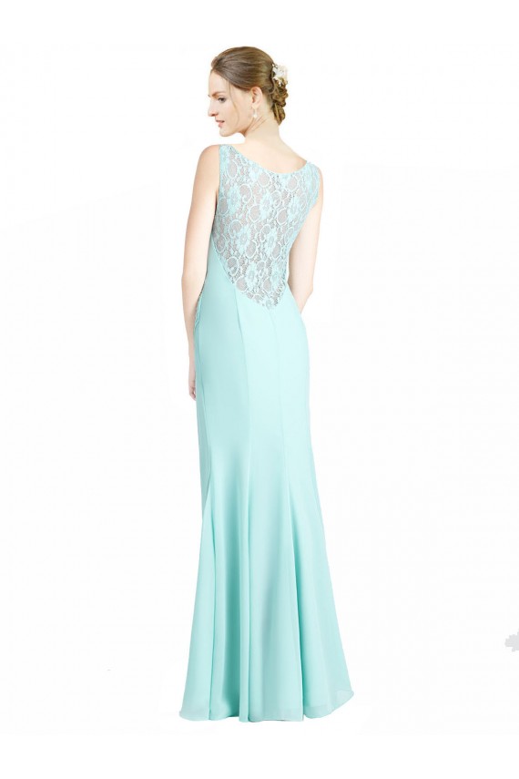 Sleeveless V-Neck Mermaid Soft Chiffon & Lace Bridesmaid Dress Worcester
