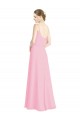 Open Back Barely Pink Sleeveless Spaghetti Straps A-Line Soft Chiffon Bridesmaid Dress Worcester