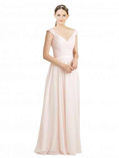 Open Back Sleeveless Sweetheart A-Line Soft Chiffon & Lace Bridesmaid Dress Worcester