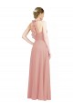 Open Back Bliss Pink Sleeveless Sweetheart A-Line Chiffon Bridesmaid Dress / Evening Dress Worcester