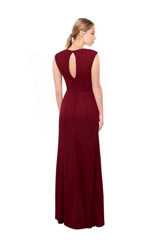 Keyhole Back Sleeveless V-Neck Mermaid Soft Chiffon Prom Dress / Bridesmaid Dress Worcester