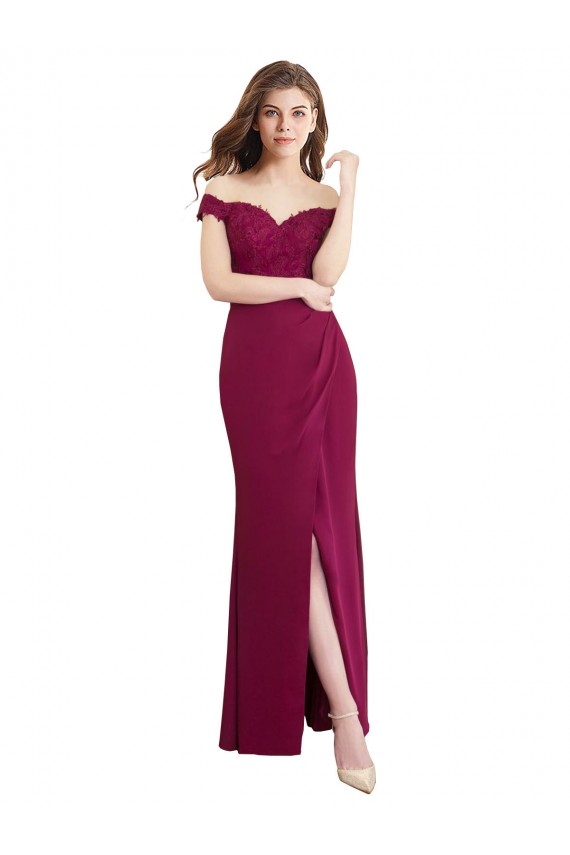 Sleeveless Off the Shoulder Mermaid Soft Chiffon & Lace Bridesmaid Dress / Formal Dress Worcester