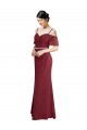 Low Back Burgundy Cold Shoulder Spaghetti Straps A-Line Soft Chiffon Bridesmaid Dress Worcester