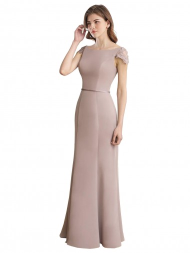 Cap Sleeves Scoop Neck Mermaid Soft Chiffon & Lace Formal Dress / Bridesmaid Dress Worcester