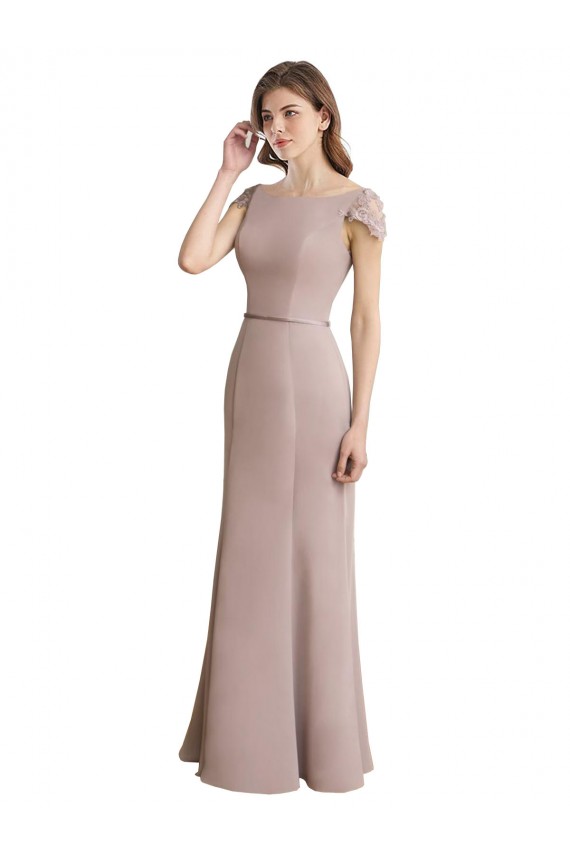 Cap Sleeves Scoop Neck Mermaid Soft Chiffon & Lace Formal Dress / Bridesmaid Dress Worcester