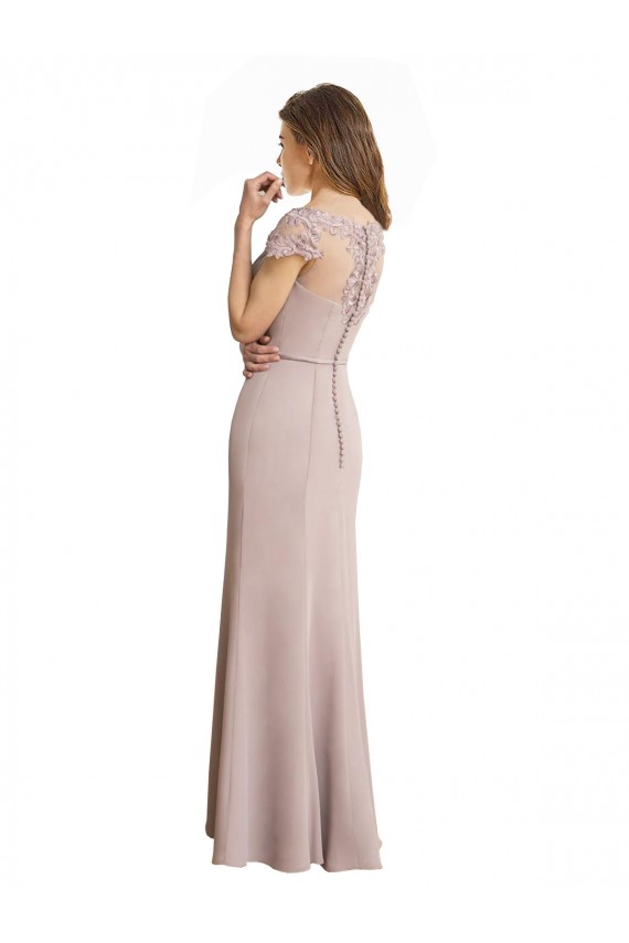 Cap Sleeves Scoop Neck Mermaid Soft Chiffon & Lace Formal Dress / Bridesmaid Dress Worcester