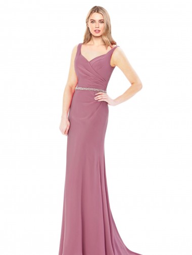 Low Back Sleeveless Sweetheart Sheath Soft Chiffon Prom Dress / Bridesmaid Dress Worcester