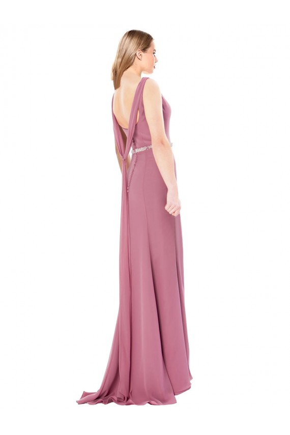 Low Back Sleeveless Sweetheart Sheath Soft Chiffon Prom Dress / Bridesmaid Dress Worcester