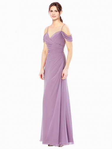 Sleeveless Off the Shoulder Sheath Soft Chiffon Bridesmaid Dress / Formal Dress Worcester
