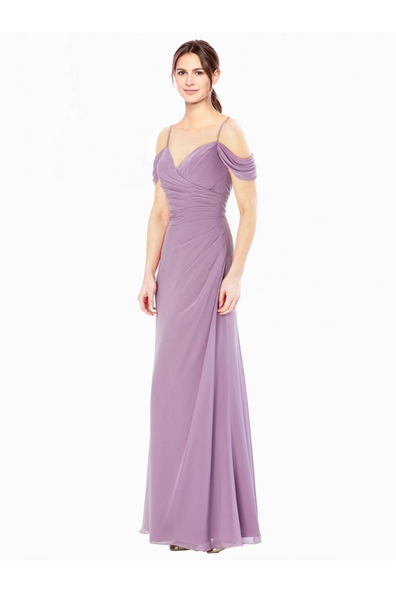 Sleeveless Off the Shoulder Sheath Soft Chiffon Bridesmaid Dress / Formal Dress Worcester