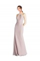 Open Back Sleeveless Halter Neck Sheath Soft Chiffon Bridesmaid Dress Worcester