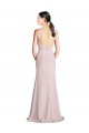Open Back Sleeveless Halter Neck Sheath Soft Chiffon Bridesmaid Dress Worcester