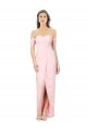 Pink Sleeveless Off the Shoulder A-Line Soft Chiffon High Low Bridesmaid Dress Worcester
