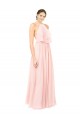Open Back Pink Sleeveless Halter Neck A-Line Soft Chiffon Formal Dress / Bridesmaid Dress Worcester